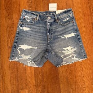American Eagle Outfitters Women's Ripped Blue Jean Shorts
